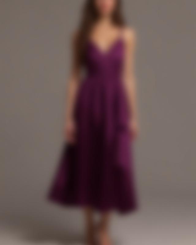 Twilight Avenue Midi Dress in deep plum
