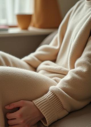 Knit cashmere lounge set