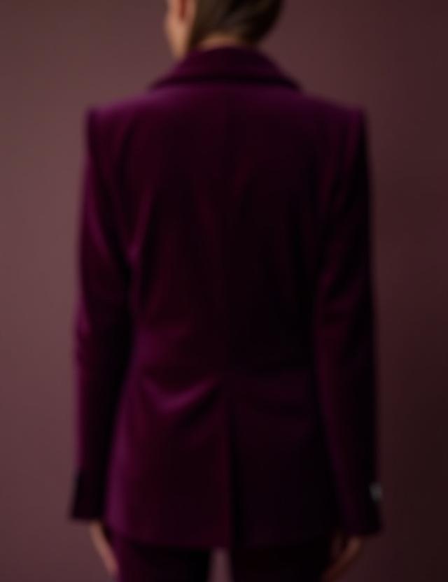 Deep purple twilight velvet blazer tailored fit