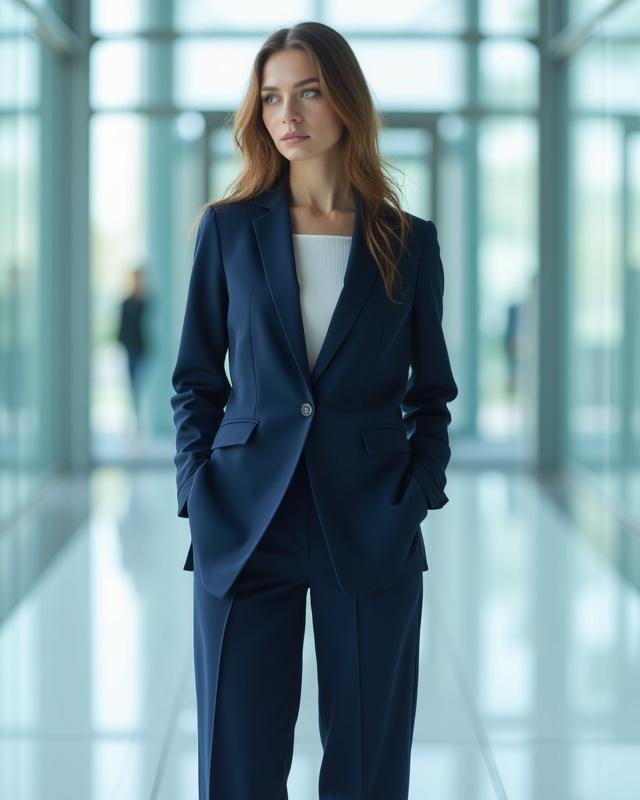 Office Chic professional outfit with a focus on structured blazers and high fashion